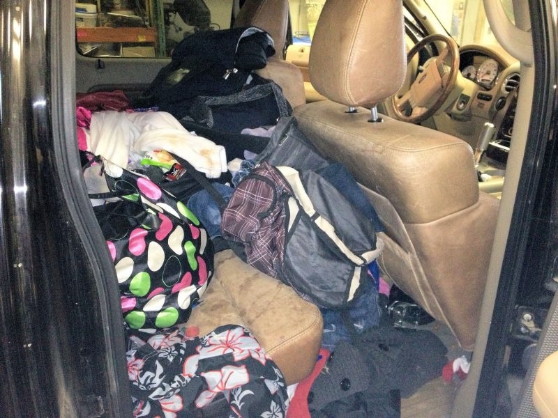 Dirty car interior before detailing